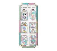 Clear Stained Glass Window Clings Aesthetic Embossed PVC Sticker for Scrapbooking Bookmarks Photo Album Phone Kids Room Window Transfers