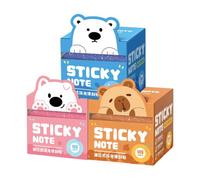 Clear Sticky Notes - 105 Sheets 3 Set Glitter Animal Fruit Pull Out