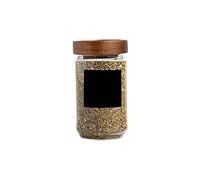 Clear Storage Canister Premium Glass Jar with Wooden Lid Great for Organizing Kitchen Ingredients Snacks Glass Storage Jar