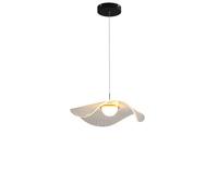 Clear Striped Ruffle Straw Hat Acrylic Pendant Light Multi Size Modern Minimalist Iron Hanging Lamp Dimmable Cafe Living Room Bedroom Chaner Dining Room Study Bar Lighting Fixtures (S)