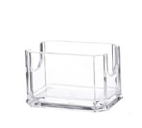 Clear Sugar Packet Holder, Business Card Holder, Rectangle Tea Bags Organizer Sweetener Storage Box for Coffee Bar(clear-flat pattern)