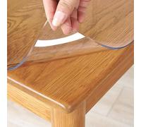 Clear Table Cover Protector, 1.0mm Thick Crystal Clear Desk Mat, Waterproof Scratch Resistant Clear Plastic Table Protector Cover Pad for Home Office, Dining Table(70cm*120cm)