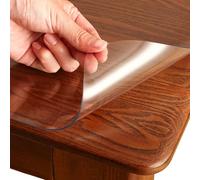 Clear Table Cover Protector 1.5mm Thick Plastic Table Cover Rectangle,Desk Protector Mat for Kitchen, Dresser, Writing Desk,Dining Room Table,8"/10"/12"/14"/15"/16"(15"x15"(38 * 38cm))