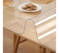 Clear Table Protector 27 x 43 Inch, 2 mm Thick Plastic Table Cover, Rectangle Clear Desk Mat, Waterproof & Easy Cleaning for Kitchen Office Dresser Night Stand