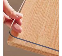 Clear Table Protector 40 x 80 cm, Thick Plastic Table Cover, Table Protector for Dining Room Tables, Waterproof PVC Transparent Tabletop Protector for Kitchen, Dresser and Writing Desk