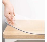 Clear Table Protector Plastic Tablecloth Desk Cover, Non-Slip Protective Pads Rectangle Vinyl Table Cover, PVC Desk Mat 2mm(Size:90x 140cm/35x55in)