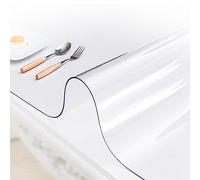 Clear Table Protector,Table Cover Protector,Plastic Table Protector,1Mm Thick,Wipeable Tablecloth PVC for Hard Floors,Floor Mats,Waterproof Plastic Table Cover (65x150cm/26x59in,Transparent)