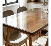 Clear Table Protector16 x 22", 1.5mm Thick Plastic Table Cover, PVC Table Protectors for Dining Room Tables, Desk Protector Mat, Waterproof Transparent Tablecloth