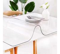 Clear Tabletop Protector - 1mm Thick Vinyl Table Cover, 60x120cm Large Transparent Mat for Dining Room, Soft Glass Tabledesk Protector, 140x180cm Option Available