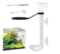 Clear Tank Fish Feeder Dispenser, 15.5-41cm Adjustable Telescopic Aquarium Feeding Tube, Strong Suction Cup Directional Food Holder | Shrimp Turtle Pond Vacation Feeders with Spoon