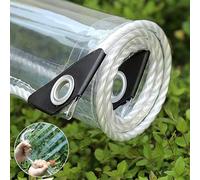 Clear Tarp, 6x6ft Waterproof Clear Tarpaulin Heavy Duty with Eyelets Thicken Tear Resistant PVC 14 Mil Clear Tarps Cover Transparent Tarpaulin for Patio,Porch,Greenhouse and Outdoor