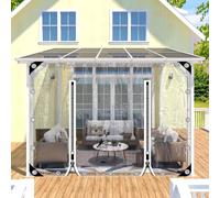 Clear Tarp Curtain Waterproof,Transparent Tarpaulin Side Panels for Pergola Gazebo,Outdoor Curtains With Zipper Door,0.3mm Pvc Plastic Tarpaulin With Grommets,Weatherproof,W×H-1×1.8m(3.3 * 5.9ft)