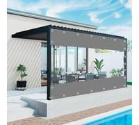Clear Tarp Curtains,Grey Transparent Tarpaulin Side Panels,Outdoor Curtains With Zips,Pergola Gazebo Waterproof Partition Curtains,0.3mm Pvc Plastic Tarpaulin With Eyelets,NoZip-2.5×2.2m(8.2*7.2ft)