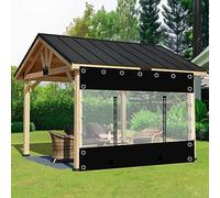 Clear Tarp Curtains, Transparent Pergola Gazebo Porch Tarpaulin Side Panels,Outdoor Clear Tarp Curtains With Zip Doors,Pvc Tarpaulin With Grommets(3x2m(9.8 * 6.6ft))