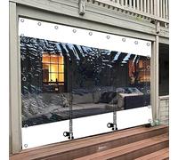 Clear Tarp Curtains With Zip Door,Waterproof Transparent Tarpaulin Side Panels for Outdoor Pergola Gazebo Porch,Pvc Tarpaulin With Grommets,Weatherproof Partition Curtains,W×H-3.2×2m(10.5*6.6ft)