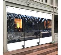 Clear Tarp Curtains With Zip Door,Waterproof Transparent Tarpaulin Side Panels for Outdoor Pergola Gazebo Porch,Pvc Tarpaulin With Grommets,Weatherproof Partition Curtains,W×H-2.2×2m(7.2*6.6ft)