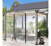 Clear Tarp Outdoor Waterproof Curtains Pvc Transparent Tarpaulin Side Panels with Zippered Door for Pergola Patio Porch Gazebo POCHY (Color : Clear, Size : 1.8x1.8m)