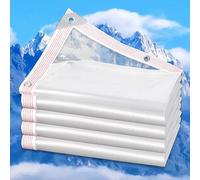 Clear Tarp with Grommets Multipurpose PE Tarp Cover Resistant Tear Clear Heavy Duty Tarps for Roof Camping Patio Pool Boat Car(200x700cm/6.6x23FT)