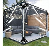 Clear Tarpaulin 1.3 x 6 m Waterproof UV Resistant Heavy Duty Ground Sheet Gazebo Cover with Eyelets 400G ㎡ for Rabbit Hutch Chicken Coop, White