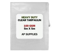 Clear Tarpaulin - 100gsm Thick - Waterproof, Weatherproof, Frost-Resistant, UV Protection, Universal, Multipurpose, Groundsheet, Camping, Boating, Hiking, Heavy Duty Sheet (5m X 5m)