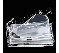 Clear Tarpaulin 125 x 155 cm Waterproof UV Resistant Heavy Duty Soft Glass Tarpaulin, Plastic Tarpaulins with Eyelets and Rope for Garden Patio Lawn Boats Truck Rv Car, White