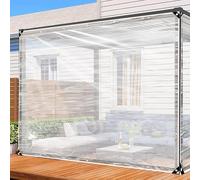 Clear Tarpaulin 200 x 490 cm Clear Tarpaulin Cover 400 G/M², Weatherproof, Frost-Resistant, Universal with Eyelets and Rope for Garden, Gazebo, A