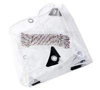 Clear Tarpaulin 80 x 100 cm Transparent Tarp Sheet 400 G/M², Windproof Tear Resistant, Multipurpose with Eyelets and Rope for Garden, Gazebo, A