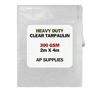 Clear Tarpaulin Cover - 300gsm Thick - Waterproof, Weatherproof, Frost-Resistant, UV Protection, Universal, Multipurpose, Groundsheet, Camping, Hiking, Heavy Duty Sheet (2m X 4m)