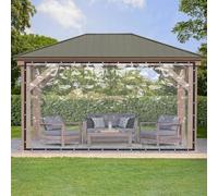 Clear Tarpaulin Heavy Duty, 5m 10m 15m 20m 30m Transparent Plastic Waterproof Tarp with Grommets, 14 Mil Thick Outdoor Vinyl Cover for Patio Greenhouse Garden Chicken Coop(3 x 6m)
