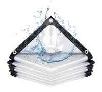 Clear Tarpaulin Heavy Duty Waterproof, 2.5x5.5m Transparent Vinyl Tarpaulin with Grommets, Outdoor Plastic Tarp Cover for Patio Enclosure Greenhouse Chicken Coop Garden Roof Plant Shelter