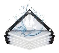 Clear Tarpaulin Heavy Duty Waterproof, 2x3m Transparent Vinyl Tarpaulin with Grommets, Outdoor Plastic Tarp Cover for Patio Enclosure Greenhouse Chicken Coop Garden Roof Plant Shelter