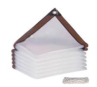 Clear Tarpaulin Waterproof Heavy Duty 100 x 155 cm Windproof Tear Resistant Thicken Tarp Cover with Eyelets and Rope for Greenhouse Outdoor Camping Caravan Canvas, A