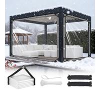 Clear Tarpaulin Waterproof Heavy Duty 2m x 4m Transparent Tarpaulin with Eyelets Tear Resistant 420 g/m² PVC Clear Tarp for Gazebo Balcony Rabbit Hutch Greenhouse Chicken Coop Balcony Outdoor