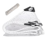 Clear Tarpaulin Waterproof Heavy Duty 315 x 670 cm Weatherproof, Frost-Resistant, Furniture Caravan Cover Sheet with Rope and Cable Ties for Garden Furniture Chicken Shed, A