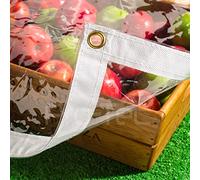 Clear Tarpaulin Waterproof Heavy Duty 330gsm PVC Glass See Through Waterproof Tarp Cover Sheet 6ft x 10ft (1.8m x 3m)