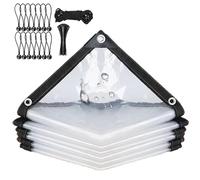 Clear Tarpaulin Waterproof, Heavy Duty 3x8m Transparent Tarpaulin Sheet with Eyelets, Plastic Tarp Cover for Greenhouse Garden Outdoor Furniture Chicken Shed