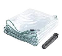 Clear Tarpaulin Waterproof Heavy Duty Transparent Tarp Sheet Camping Outdoor PVC Plastic Tarpaulins Ground Sheet Gazebo Cover - 420g/m² - 0.3mm Thick - Sheet Windproof (2m x 3m/6.6ft x 10ft)