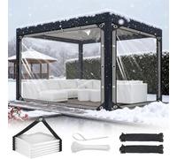 Clear Tarpaulin Waterproof Heavy Duty Transparent Tarpaulin with Eyelets Tear Resistant PVC Clear Tarp for Gazebo Balcony Rabbit Hutch Greenhouse Chicken,H1*L1,180x650cm/6x21ft