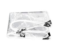 Clear Tarpaulin - Waterproof Outdoor Protection Plastic Tarp with Grommets for Patio Awnings and Garden Furniture Cover, Windproof Shield