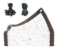 Clear Tarpaulin Waterproof Outdoor Tarp With Eyelets And Rope, 1-10m Transparent PVC Clear Tarpaulin For Home Garden Outdoor Camping Caravan(3x6m)