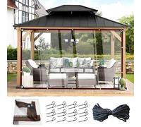 Clear Tarpaulin Waterproof with Eyelets & Rope Cable Ties, 3x6m Heavy Duty Transparent Tarp, Resistant Tear Pergola Covers Gazebo Side Panels for Outdoor Balcony Rabbit Hutch Greenhouse Chicken Coop