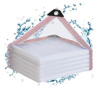 Clear Tarps Heavy Duty Waterproof 8x8FT,Clear Plastic Tarp with Grommets,Transparent PVC Vinyl Tarpaulin for Outdoor,Plant,Garden,Chicken Coop,Patio,Cat Litter