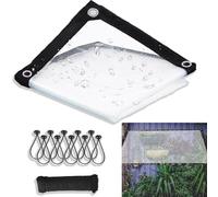 Clear Tarps Heavy Duty Waterproof, Outdoor Tarpaulin 9x12 FT/Gazebo PVC Tarp with Eyelets and 1 Rolls Ropes, Plastic
