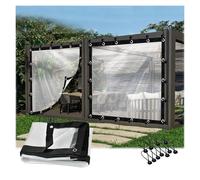 Clear Tarps Heavy Duty Waterproof Tarpaulin with Grommets Outdoor Curtain Pergola Side Panels, for Porch, Gazebos, Camping, Protective Cover(3x3.5m(9.84x11.48ft))