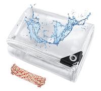 Clear Tarps with Grommets 6x8ft, PVC Vinyl Clear Tarp Heavy Duty Waterproof 20Mil Winter Pation Porch Enclosure Panel, Transparent Rainproof Canopy Fabric for Camping, Chicken Coops Cover
