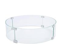 Clear Tempered Glass Fire Pit Wind Guard Shield 650mm Diameter 6mm, Heavy Duty Windshield with Aluminum Alloy Brackets, Easy Installation and Cleaning for Outdoor Decor