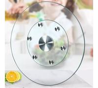 Clear Tempered Glass Lazy Susan Serving Tray -Round Turntable with Silent Bearings for Effortless Dining Entertaining and Food Presentation - Ideal for Home & Parties