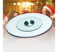 Clear Tempered Glass Lazy Susan Turntable, Rotating Serving Plate for Kitchen Countertop, Smooth Rotation