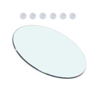 Clear Tempered Glass Round Table Top Protector - Flat & Smooth Surface Anti-Skid Pads Ideal for Kitchen Dining Tables & Lazy Susans & Stylish Dining Table Accessory