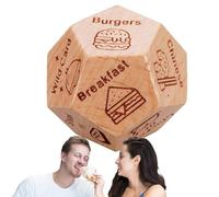 Clear Text Dice Pair - Food Game Set For Couples, Reusable Dating Gift | Romantic Idea For Birthday Halloween Christmas Valentine's Day Fun Activity